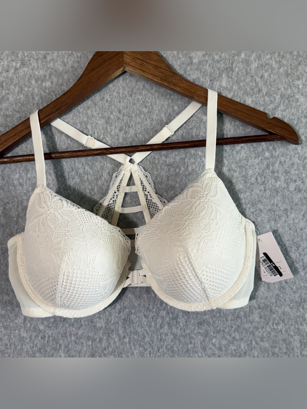 Target White Lace Padded Bra with Strappy Back